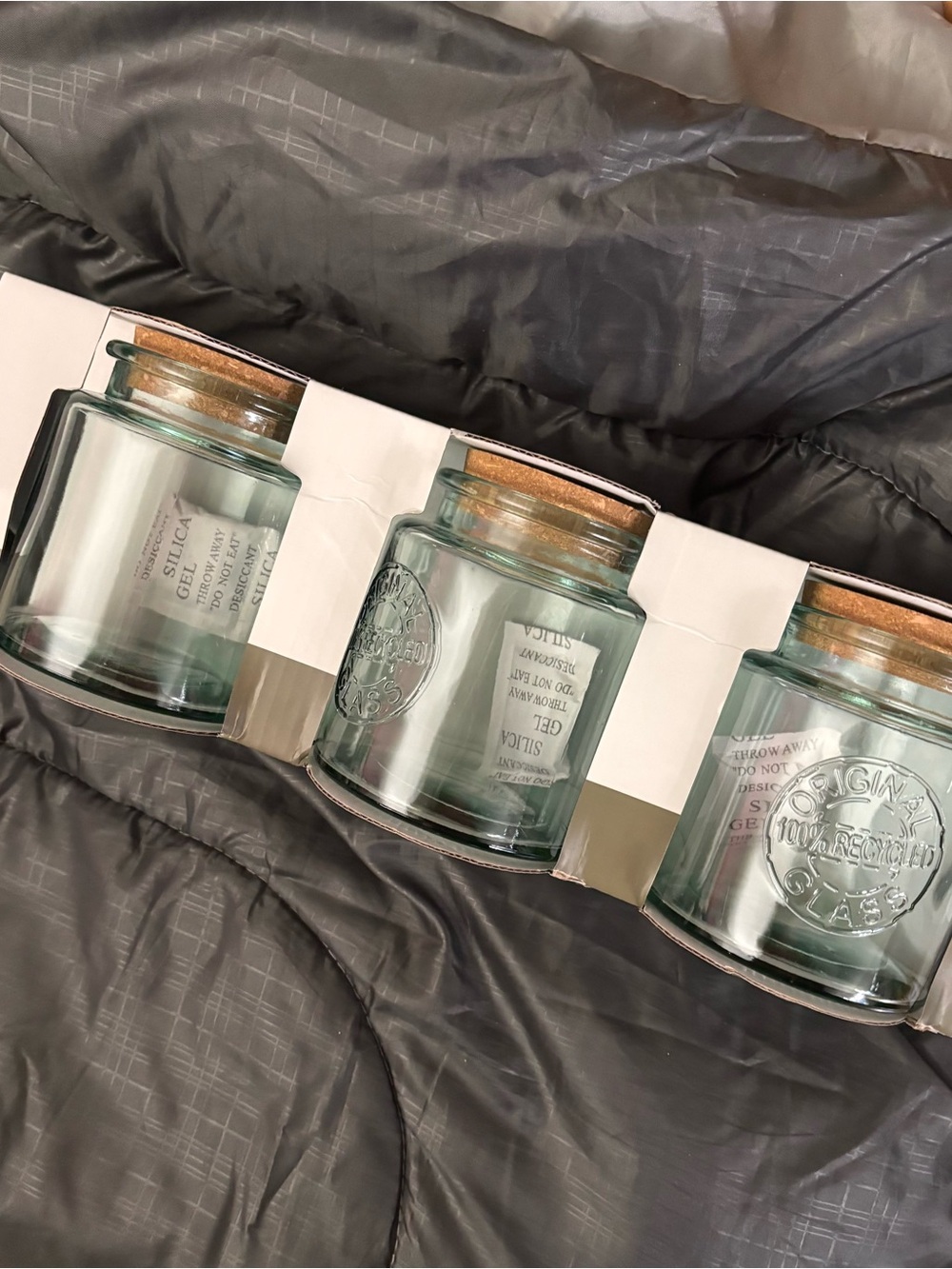 New Recycled Glass Jar storage containers.